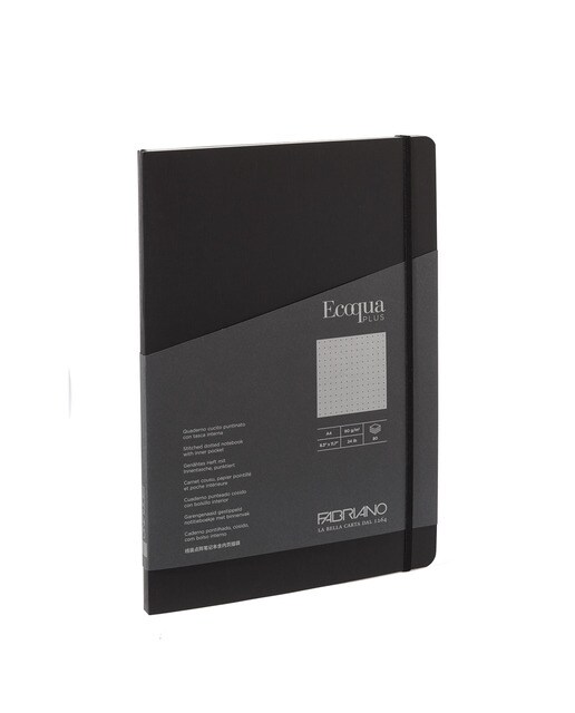 Bloco A4 Pontilhado Cosido Ecoqua Plus - Preto Preto-1