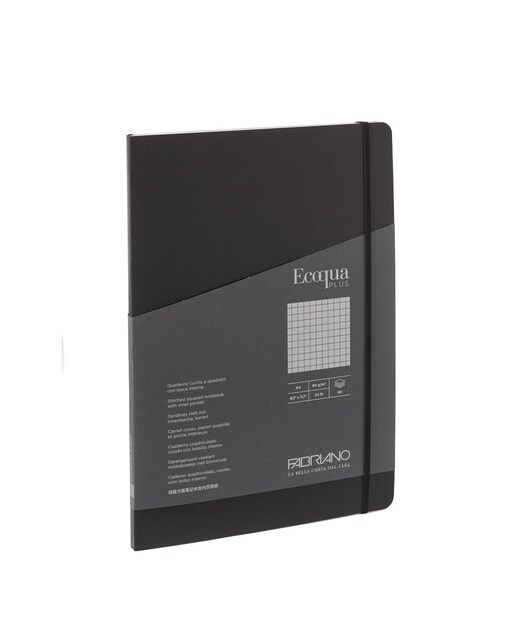 Bloco A4 Gráfico Cosido Ecoqua Plus 5 mm - Preto Preto-1
