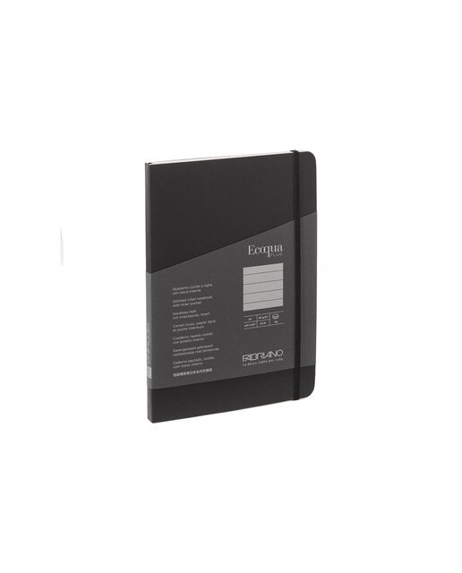 Bloco A5 de Linhas Cosido Ecoqua Plus - Preto Preto-1