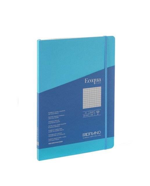 Bloco A4 Gráfico Cosido Ecoqua Plus 5 mm - Azul Turquesa Turquesa-1