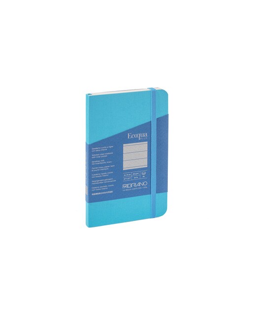 Bloco de Linhas Cosido Ecoqua Plus 9 x 14 - Azul Turquesa Turquesa-1