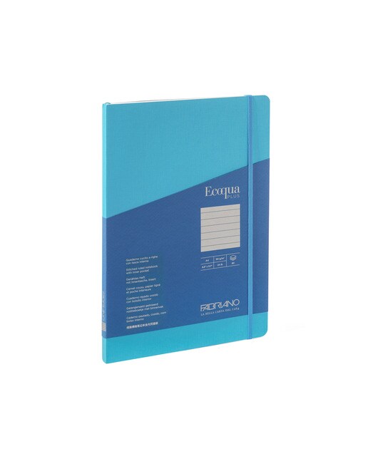 Bloco A4 de Linhas Cosido Ecoqua Plus - Azul Turquesa Turquesa-1