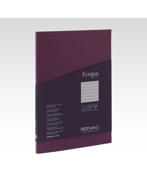Bloco A4 de Linhas Colado Ecoqua Plus - Roxo Roxo-1