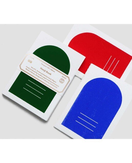 Pack 3 Cadernos Hanji Passport - Verde-escuro Verde-escuro-3