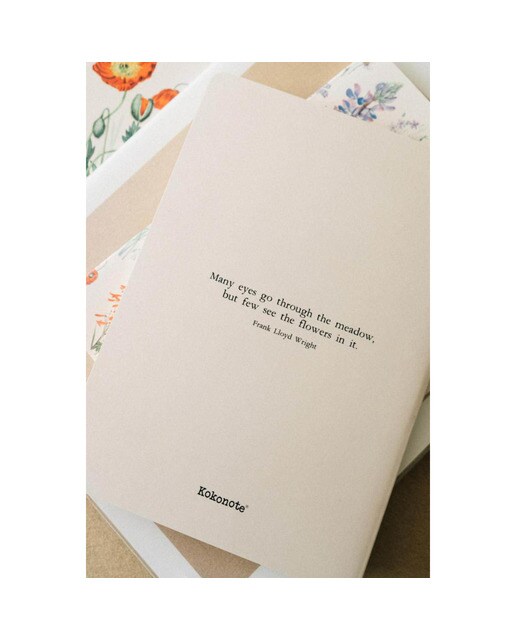 Pack 3 Cadernos Botanical Wild Flowers A5 - Branco Branco / Lilás-5