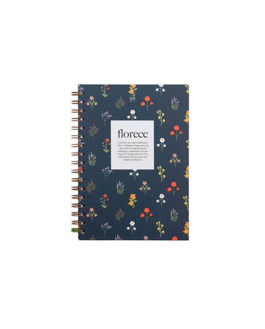 Bloco Espiral de Capa Dura 200 Páginas Florece Espanhol - 150x220 mm - Multicolor Multicolor-1