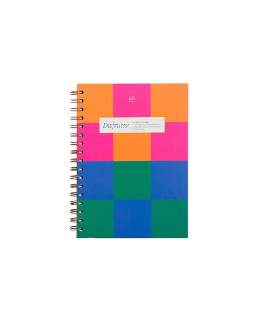Libreta espiral tapa dura 200 páginas 150x220 mm  Disfrutar UO multicolor español