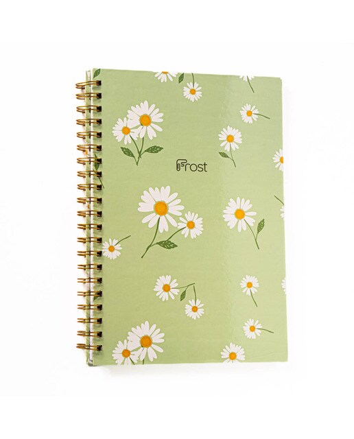 Libreta espiral L margaritas Frost azul /Blanco Verde / Blanco-1