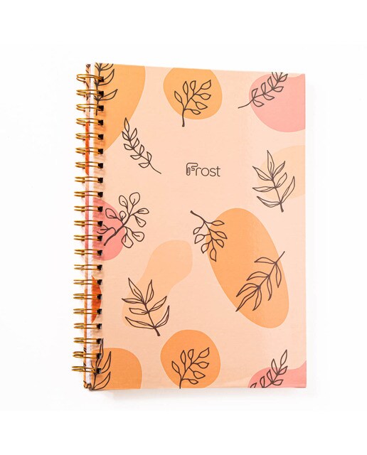 Bloco Espiral L Folhas - Laranja/Multicolor Laranja / Multicolor-1