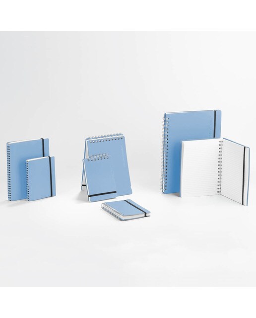 Caderno A4 liso Vacavaliente azul celeste 3