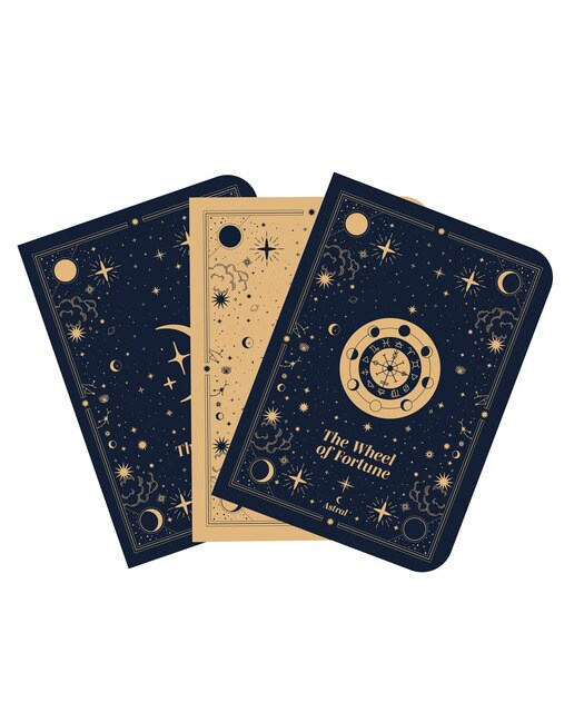Pack 3 cadernos A5 Astral Erik azul Azul / Dourado-1