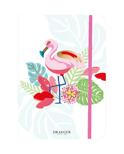 Bloco de notas A5 imagem de flamingo Draeger cor-de-rosa Branco-1