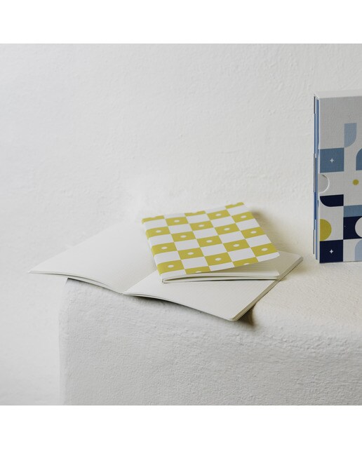 Conjunto de blocos de notas A5 Akalia Kokonote Azul Azul / Amarelo-5