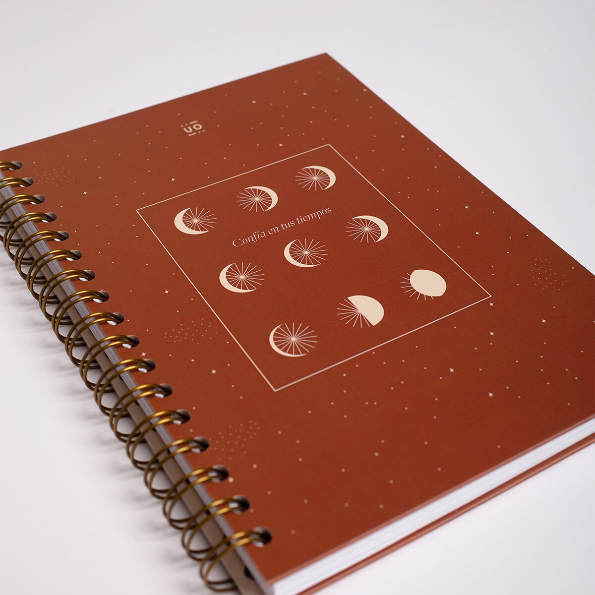 Libreta tapa dura Confía en tus tiempos UO en color teja Multicolor-4