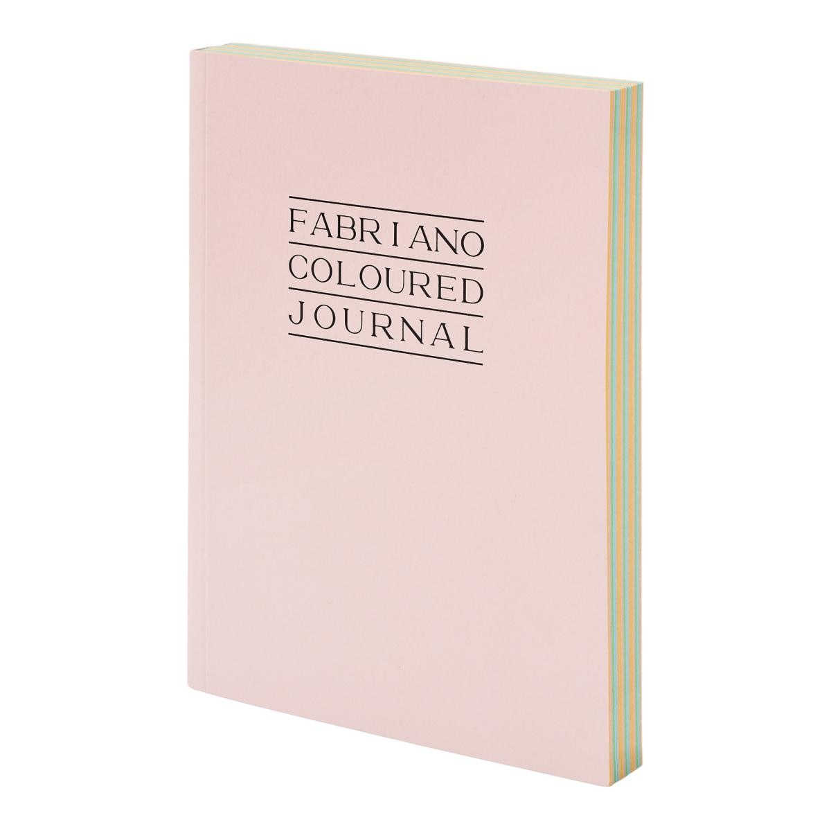 Caderno Fabriano Journal. Interior Sortido de Folhas às Cores Pastel de 110 g/m2. Formato 12*16 cm Rosa-claro-2