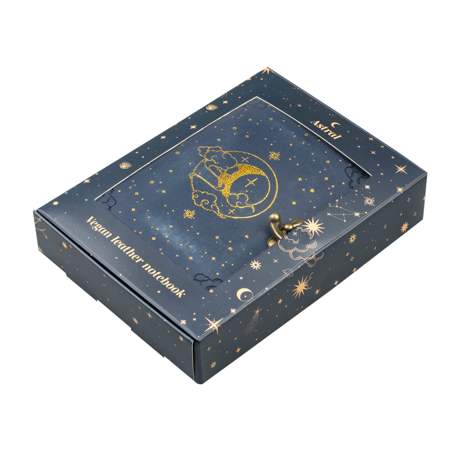Cuaderno de piel vegana Astral Erik azul 4