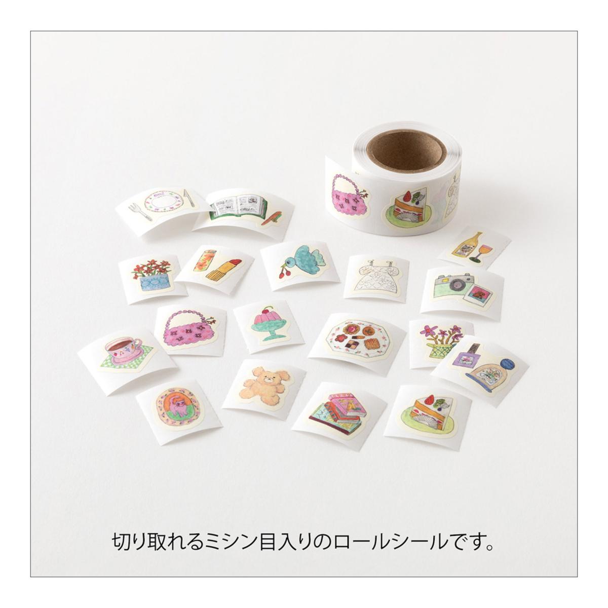 Rolo de autocolantes com motivos Yuru Log Midori Multicolor-3