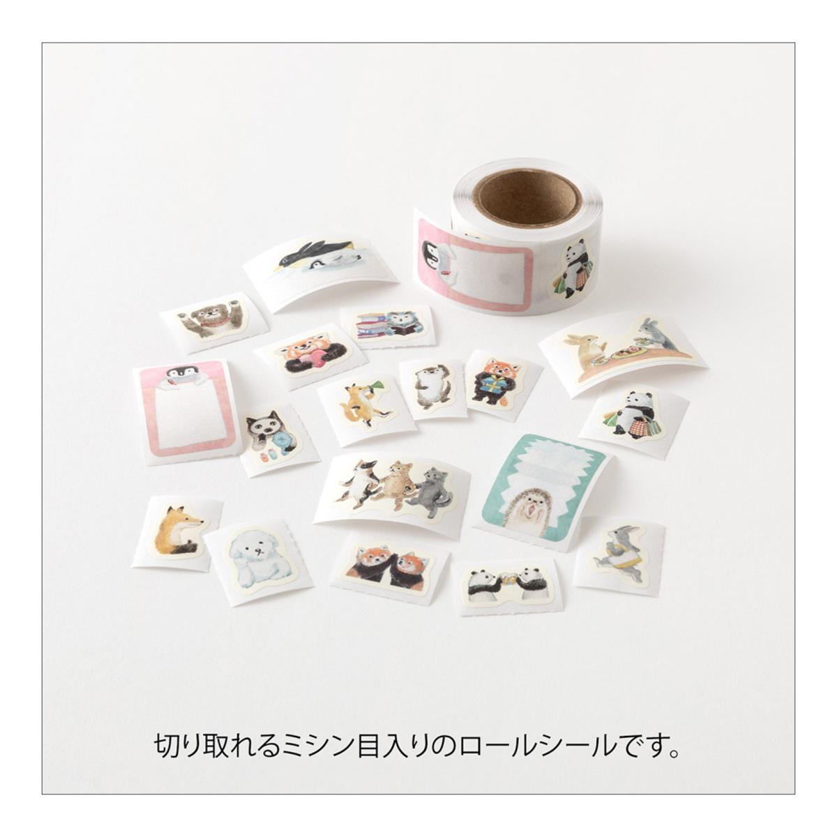 Rolo de autocolantes de animais Yuru Log Midori Multicolor-3