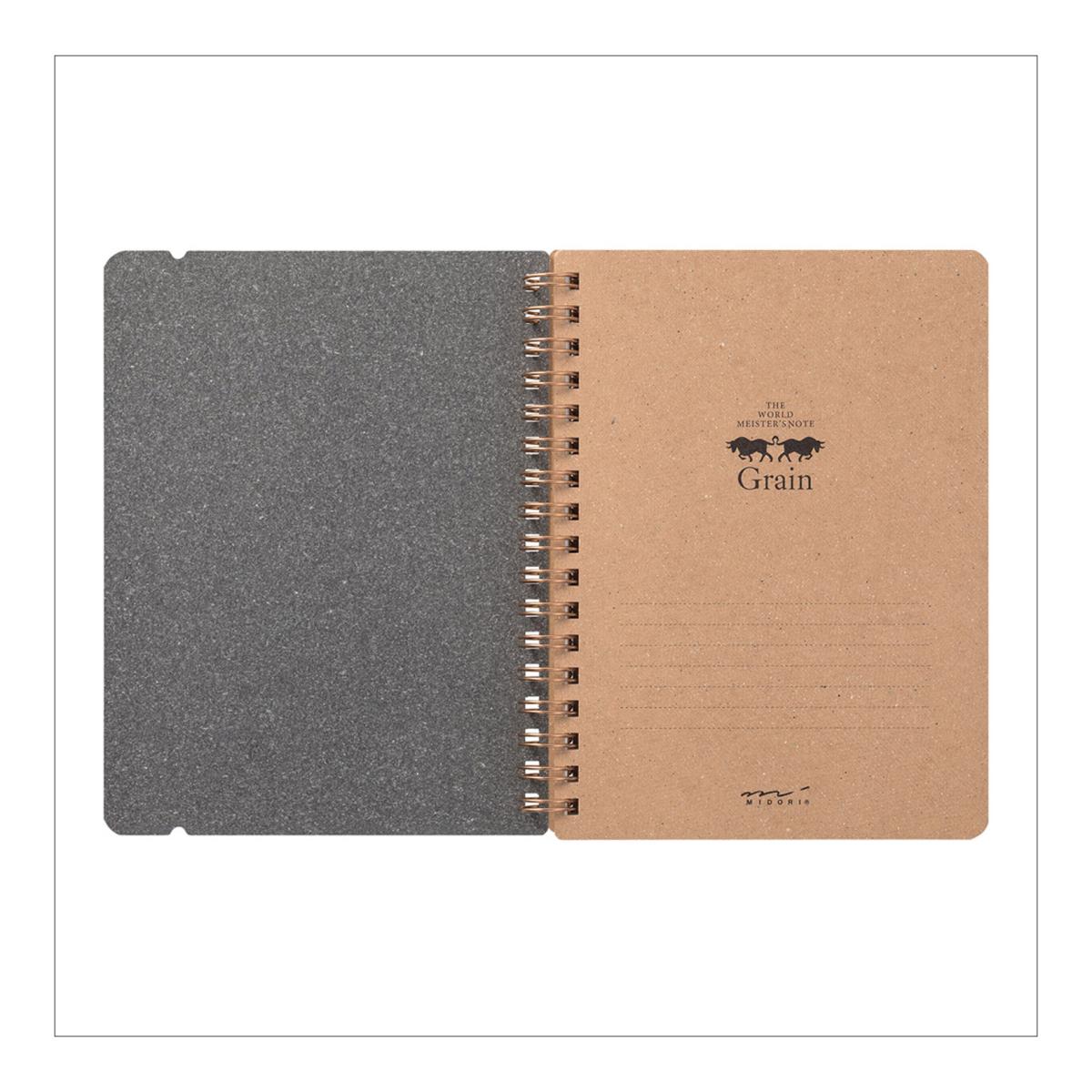 Imagen 3 de Cuaderno de anillas Midori Grain B6 verde Verde