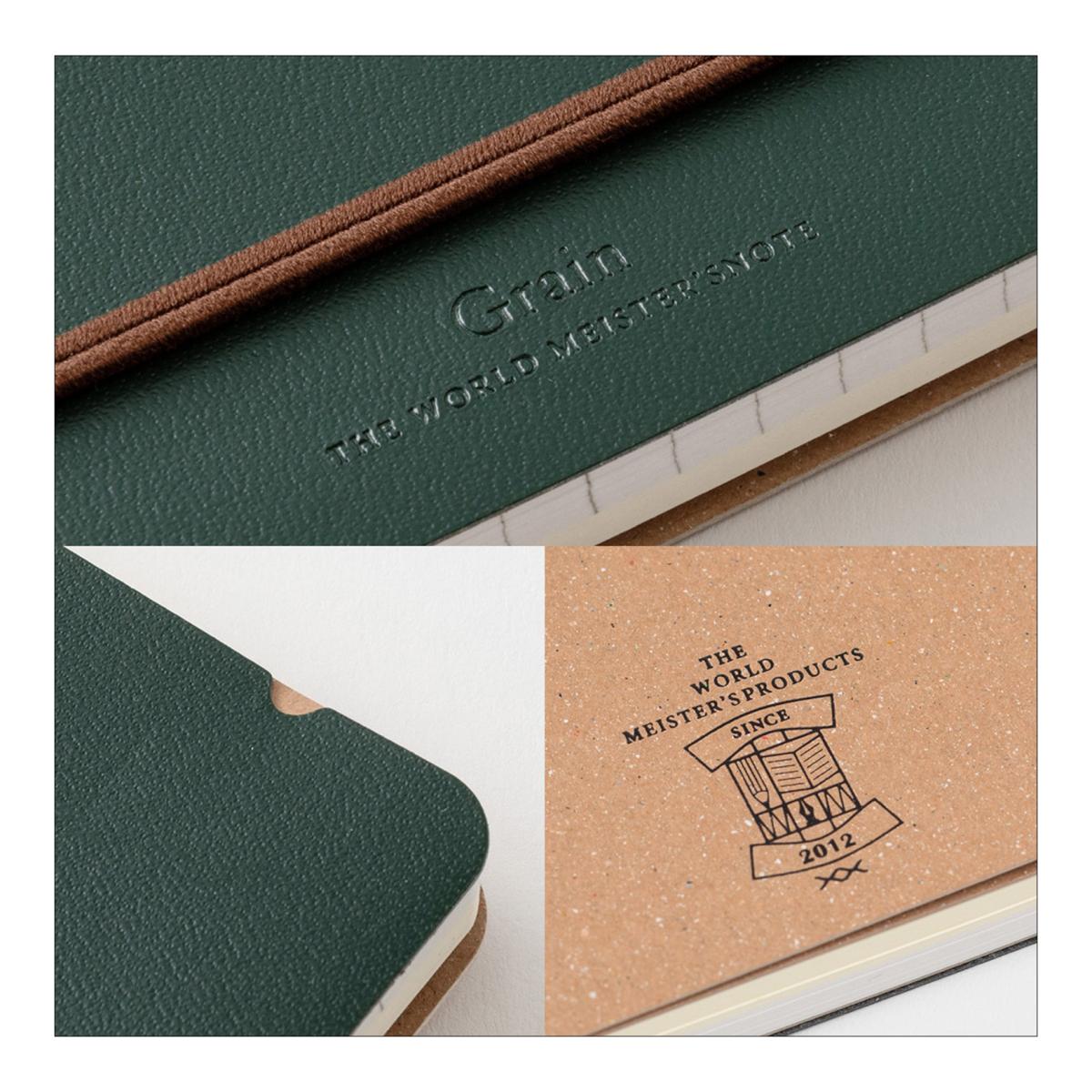 Imagen 8 de Cuaderno de anillas Midori Grain B6 verde Verde