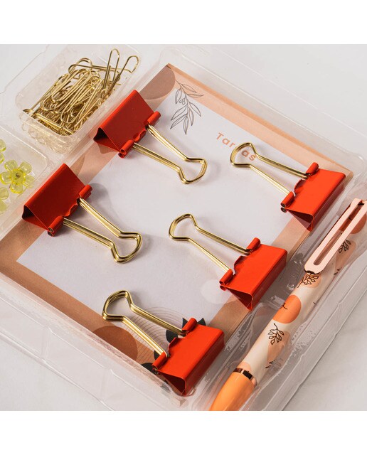 Kit de Papelaria - Azul/Multicolor Laranja / Multicolor-2