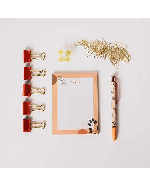 Kit de Papelaria - Azul/Multicolor Laranja / Multicolor-5