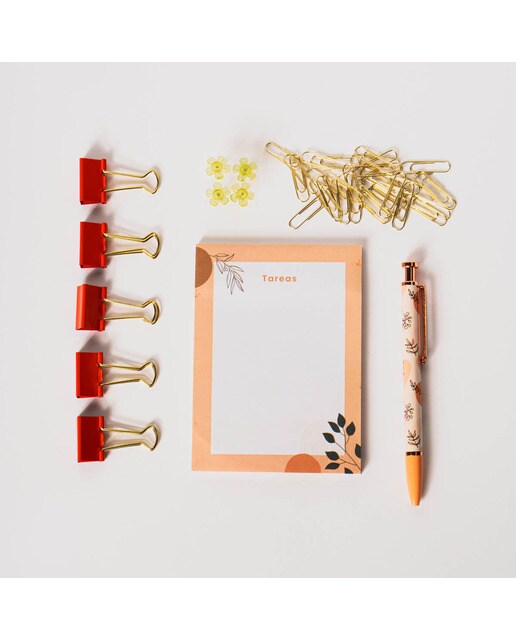 Kit de Papelaria - Azul/Multicolor Laranja / Multicolor-7