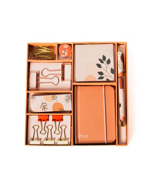 Imagem 0 de Kit de Papelaria Folhas - Laranja/Multicolor