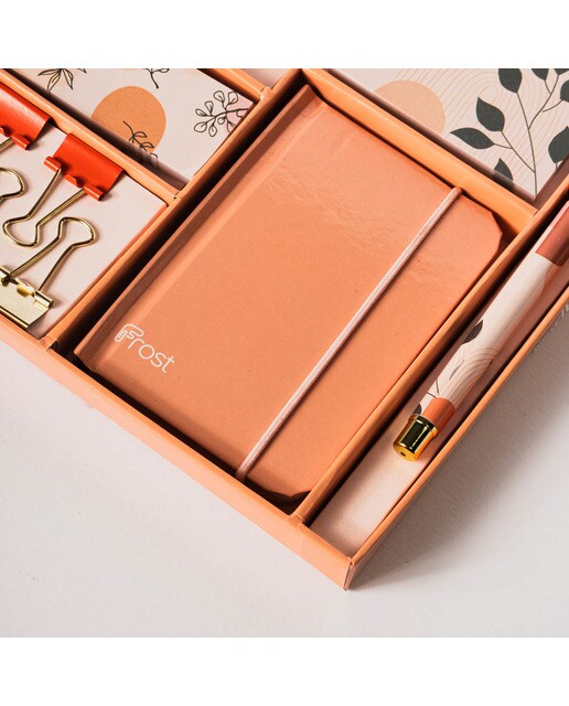 Kit de Papelaria Folhas - Laranja/Multicolor Laranja / Multicolor-5