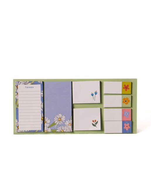 Imagem 0 de Conjunto de Notas Adesivas Margaridas - Verde/Multicolor