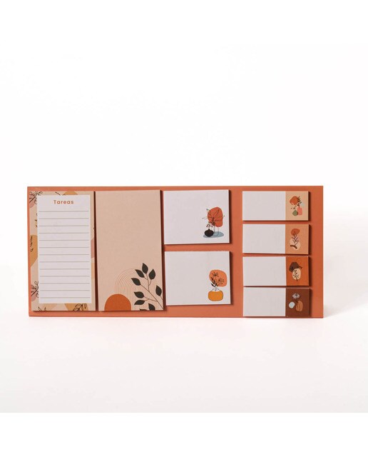 Imagem 0 de Conjunto de Notas Adesivas Folhas - Laranja/Multicolor