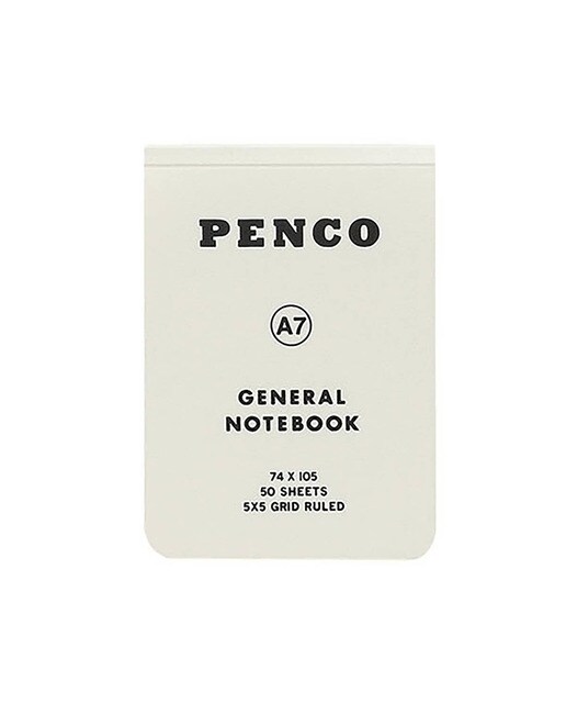 Bloco de notas A7 , capa flexível e folha quadriculada 5x5 5x5 Penco branco Branco-1