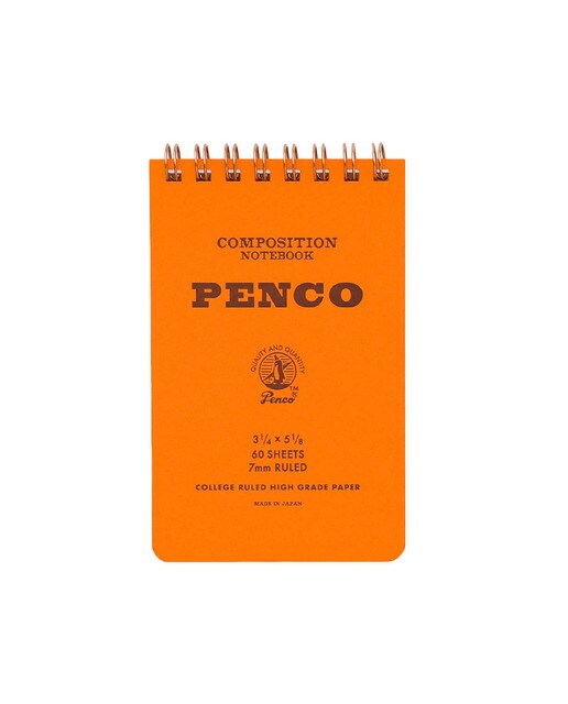 Bloco de argolas S papel pautado 7mm Penco capa cor de laranja Laranja-1