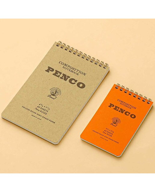 Bloco de argolas S papel pautado 7mm Penco capa cor de laranja Laranja-5
