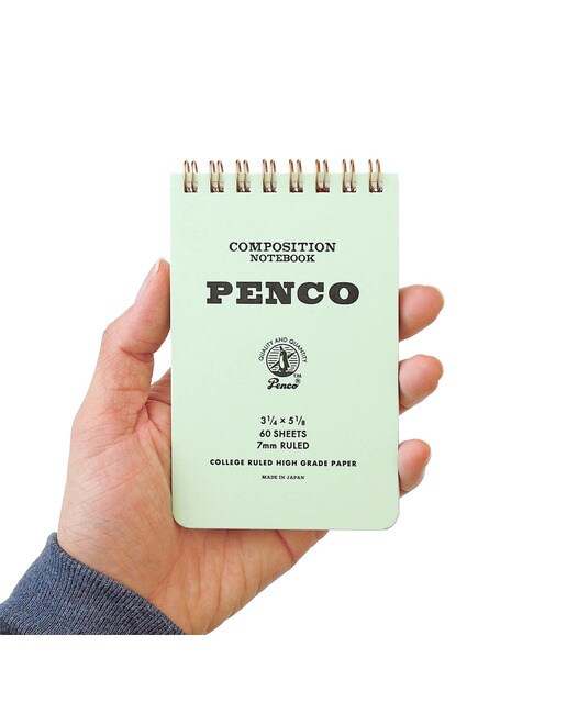 Bloco de argolas S papel pautado 7mm Penco capa verde menta Menta-3