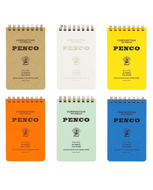 Bloco de argolas S papel pautado 7mm Penco capa verde menta Menta-8