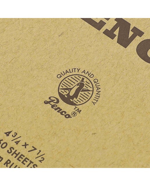 Bloco de argolas duplo Penco M papel pautado 7mm Penco capa kraft Kraft-3