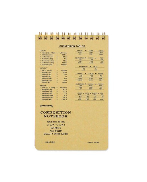 Bloco de argolas duplo Penco M papel pautado 7mm Penco capa kraft Kraft-6