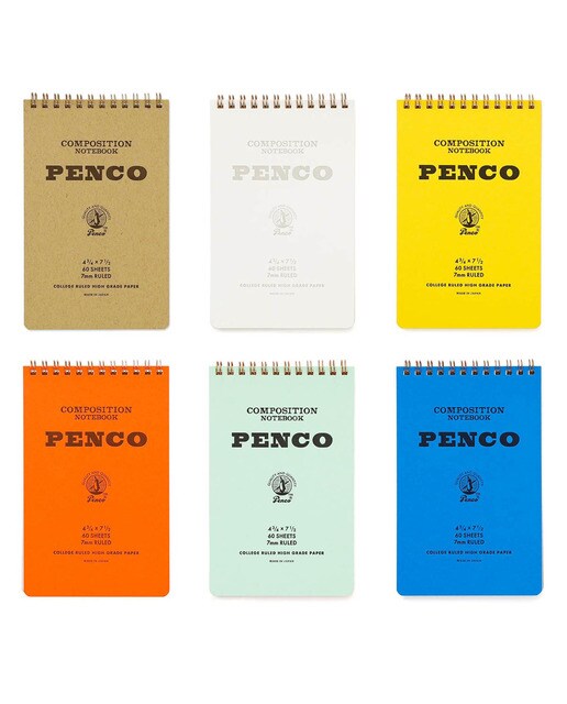 Bloco de argolas duplo M papel pautado 7mm Penco capa branca Branco-7