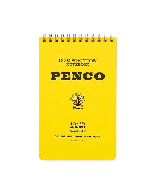Bloco de argolas duplo M papel pautado 7mm Penco capa amarela Amarelo-1