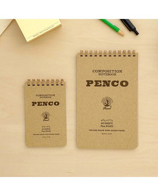 Bloco de argolas duplo M papel pautado 7mm Penco capa amarela Amarelo-6
