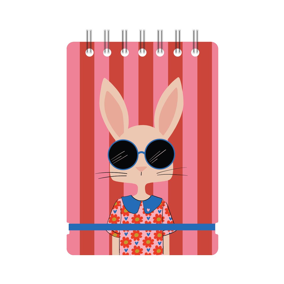 Imagem 0 de Bloco de notas A6 liso Studio Mariisore Bunny Hipster vacavaliente