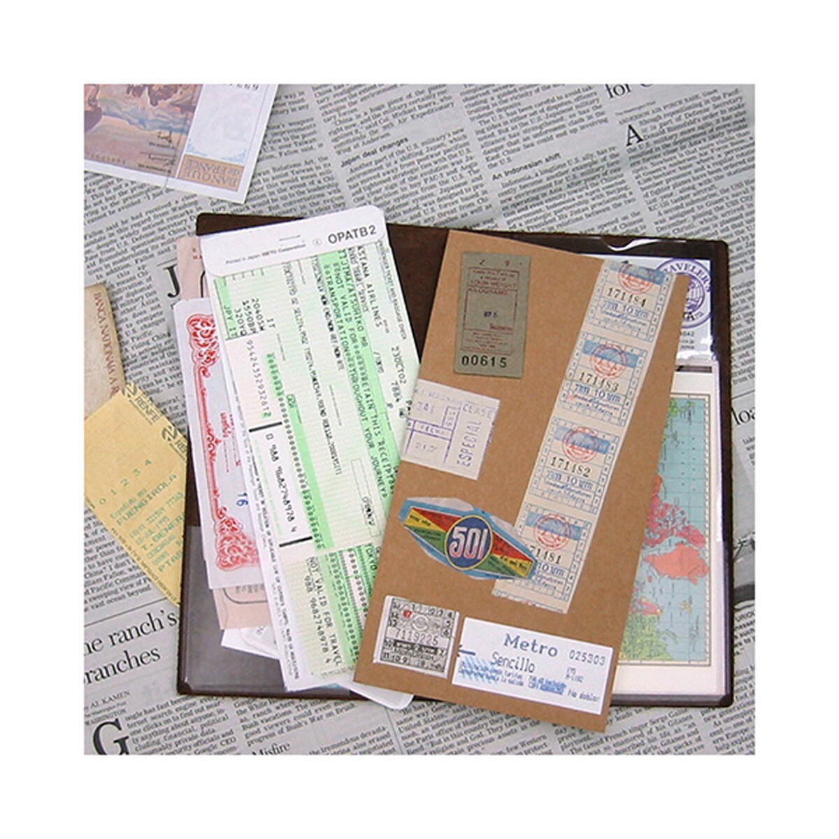 Recarga de bolsos adesivos Traveler's Company tamanhos Regular e Passaporte 4