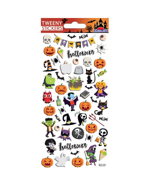 Autocolantes multielementos de Halloween Tweeny Foamy Laranja Global Gift 1