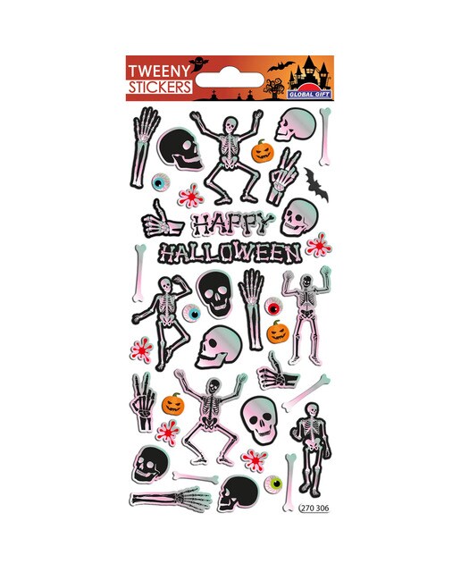 Imagen 0 de Pegatinas Tweeny Foamy Halloween esqueletos Global Gift gris