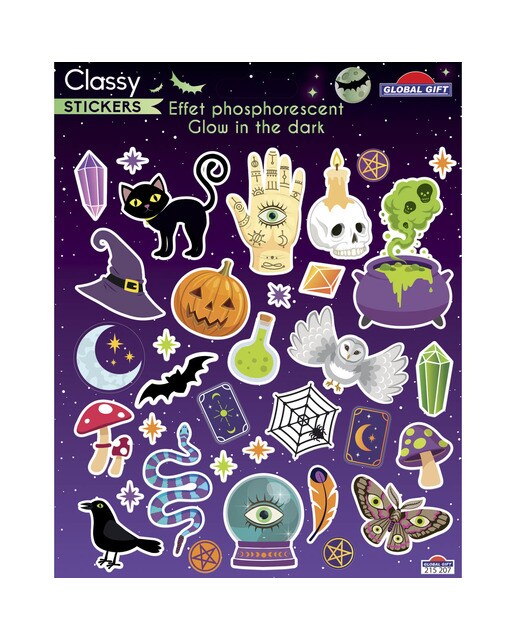 Imagen 0 de Pegatinas Classy Halloween brillo en la oscuridad Global Gift verde