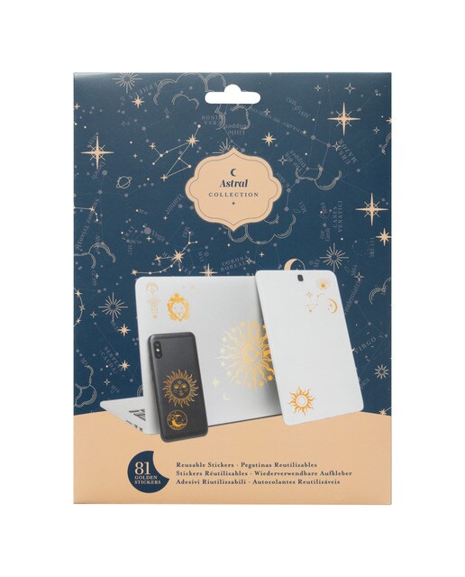 Autocolantes reutilizáveis Astral Erik branco Branco / Dourado-2