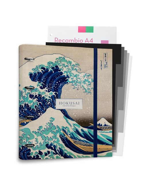 Carpeblock 4 Argolas Hokusai - Azul e Cinzento Azul / Cinzento-1