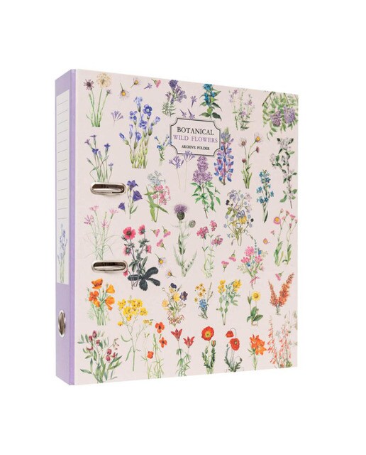 Arquivador com Compressor Botanical Wild Flowers - Branco Branco / Lilás-1