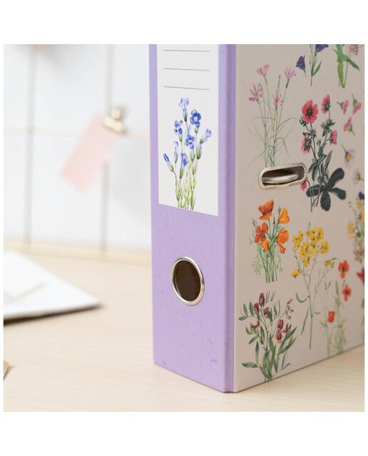Arquivador com Compressor Botanical Wild Flowers - Branco Branco / Lilás-5